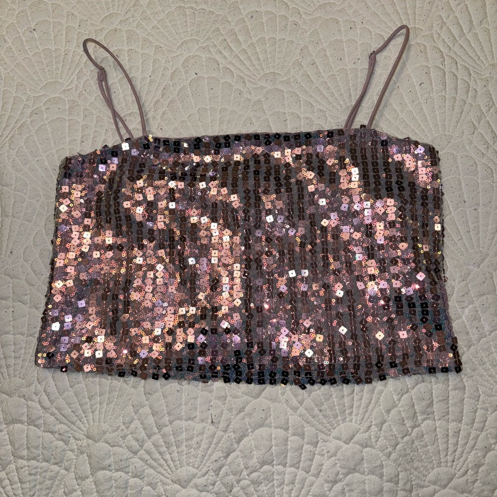 Sequin crop top